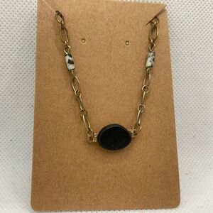 Gold and Black Stone Women's Necklace